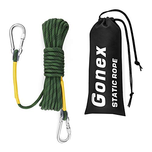 Gonex Statisches Kletterseil, 8mm Statisches Kletterseil zum Klettern, Feuerleiter, Wandern, Schutzlänge 10m 20m 30m