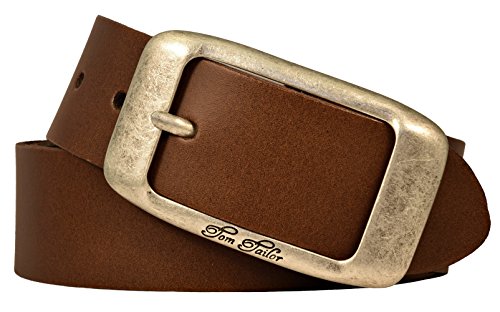 TOM TAILOR Damen Leder Gürtel Belt Ledergürtel Rindleder used baileys 40 mm Damengürtel (85 cm)