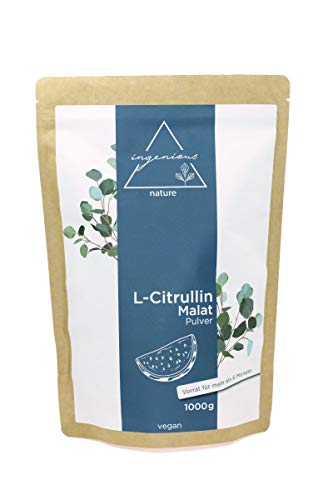ingenious nature L-Citrullin Malat 2:1 Pulver 1000g Pack - vegan, hohe Reinheit, abgefüllt in Deutschland, Vorrat für bis zu 6 Monate