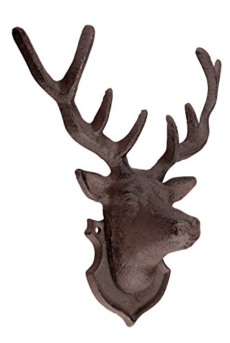 Esschert Design Wanddekoration Hirsch, rostbraun, 22 x 10 x 25.9 cm, DB44