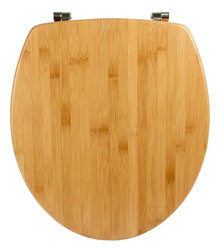 WC-Sitz Bambus Natur | Toilettensitz | WC-Brille aus Holz | Edelstahl-Scharnier