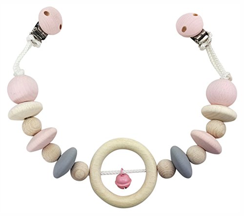 Hess 12969 - Holzspielzeug, Wagenkette aus Holz, nature rosa