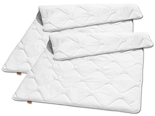 sleepling 2er Set 191123 Basic 100 Sommer Decke Mikrofaser Leicht 135 x 200 cm, Weiß