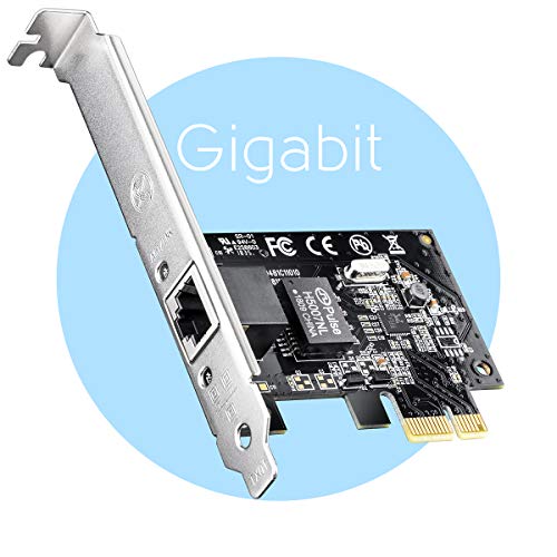 Cudy PE10 Gigabit Netzwerkkarte PCI Express, 10/100/1000 Mbps RJ45 LAN Karte, Treiber frei unter Windows 10/8.1/8