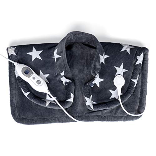 VIDABELLE VD-4589 Schulter- und Nackenheizkissen, Heizkissen mit 6 Temperaturstufen mit abschaltautomatik, dunkel grau