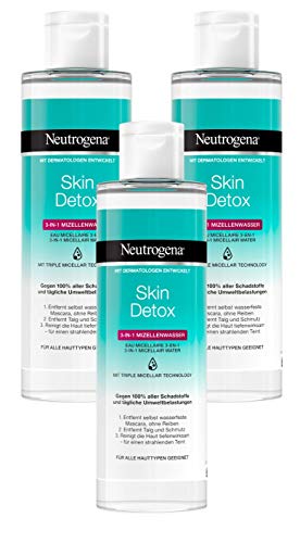Neutrogena Skin Detox 3-in-1 Mizellenwasser, sanfte Gesichtsreinigung mit 3-fach-Effekt (3 x 400 ml)