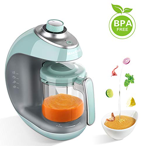 MaxKare Babynahrungszubereiter 5 in 1 Babynahrung Dampfgarer und Mixer mit Dämpfen, Mixen, Auftauen und Heizung Multifunktionen Küchenmaschine，Tritan-Rührbecher, eingebauter Timer, Modeknopf，BPA free