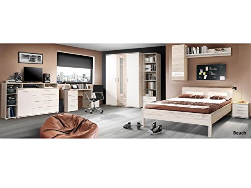 Jugendzimmer Beach Komplett verschiedene Ausführungen Kinderzimmer (Jugendzimmer Beach 8 tlg. mit 140er Bett)