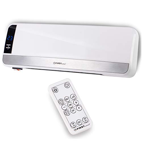 TZS First Austria - Keramik Wandheizlüfter, Wandheizgerät mit Fernbedienung und Temperatureinstellung von 10°C - 49°C | Offenes-Fenster-Funktion | Timer 1-12 Std | Heizlüfter | Wochentage-Programm