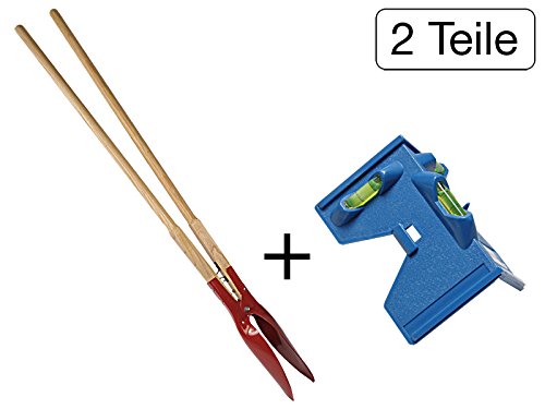 MISO Tools 2 tlg Set Zaunpfosten-Lochspaten 1560 mm + Pfostewasserwaage Winkelwasserwaage 135 mm