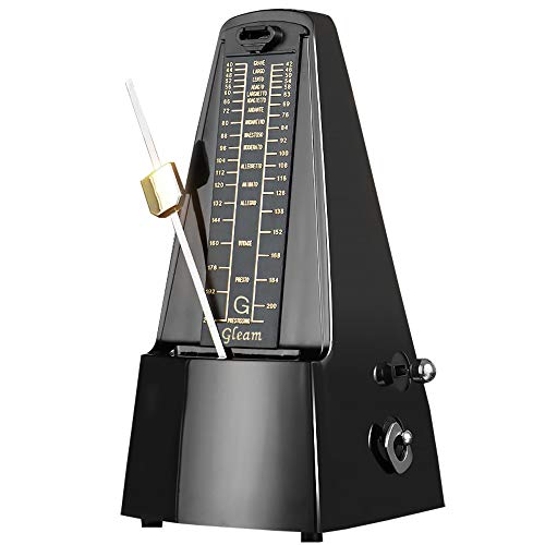 Gleam Mechanisches Metronom für Musiker mit gratis Tasche Black-Standard