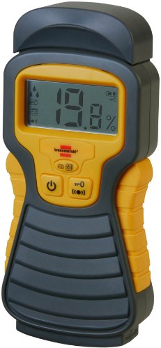 Brennenstuhl Feuchtigkeits-Detector MD (Feuchtigkeitsmessgerät/Feuchtigkeitsmesser für Holz oder Baustoffen, mit LCD-Display) anthrazit/gelb