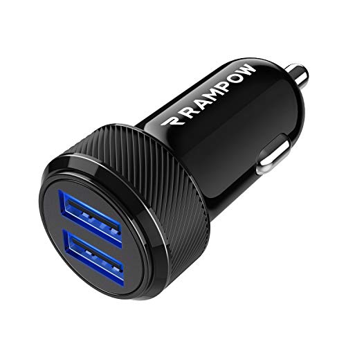 Rampow, Kfz Ladegerät, Auto Ladegerät, Zigarettenanzünder USB Ladegerät, 24 W / 4,8A 2-Port USB Auto Ladegerät kompatibel für Samsung Galaxy Note 8, Huawei P9 und mehr