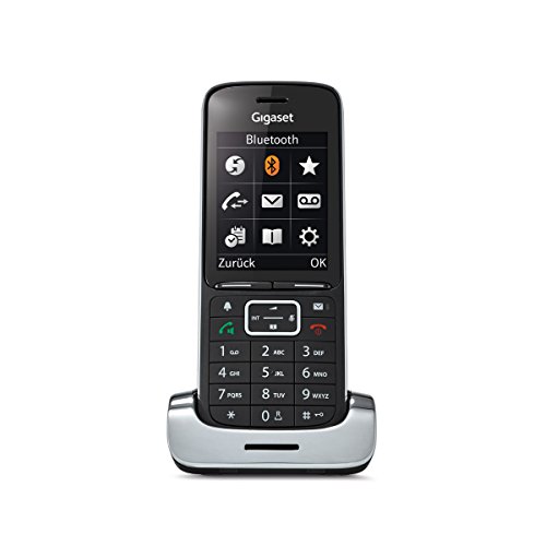 Gigaset SL450HX - IP Telefon Fritzbox kompatibel / Universal Mobilteil mit brilliantem Farbdisplay - Design Telefon für Router - VOIP schnurlos Telefon, schwarz