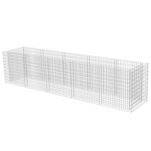vidaXL Gabionen Pflanzkorb Verzinkter Stahl Hochbeet Steinkorb Blumenkasten