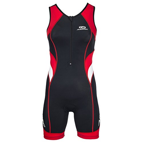 Aropec Triathlon Einteiler Lion Damen - Trisuit Women, Größe:L, Farbe:schwarz/rot