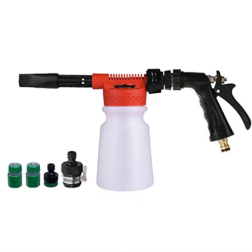 CG CARGOOL Profi Schaum Waschpistole Autowäsche Lanze Flasche Einstellbare Schaum Blaster Niederdruck Schnee Foamer Für Auto-Motorrad-Garten-Reinigung, 900ML