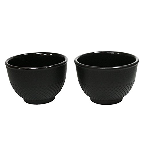 2er Set Teetasse Gusseisen schwarz asiatisch