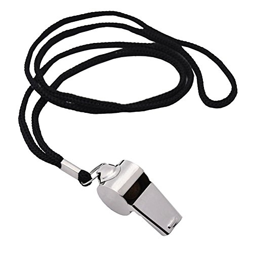 LeisialTM Edelstahl Schiedsrichterpfeifen Pfeifen Whistle Metall Trillerpfeifen Signalpfeifen mit Schlüsselband 4.5 * 1.8CM