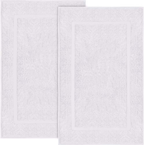 Utopia Towels - 2er Pack groß Badematte Badvorleger, 985 g/m² - 100% Baumwolle Frottee -Waschbare Badteppich (53 x 86 cm) (Weiß)