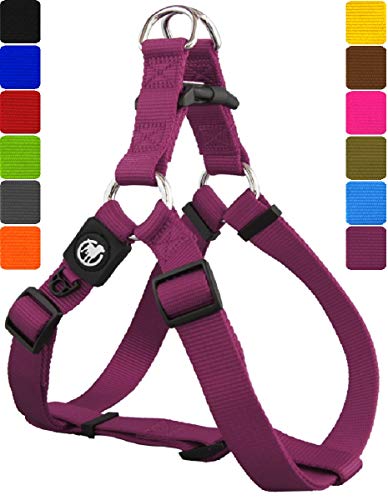 DDOXX Hundegeschirr Step-In Nylon in vielen Farben & Größen für kleine, mittelgroße & große Hunde | Geschirr Hund klein groß verstellbar | Brustgeschirr Welpen Auto | Lila, XS