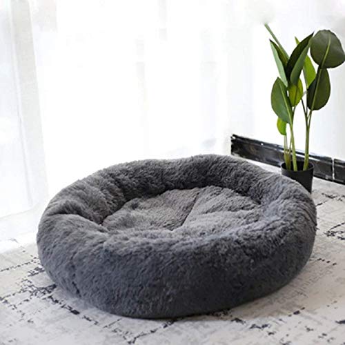 Lrhps Haustierbett für Katzen und Hunde, Super Soft Cushion Round oder Oval Donut Nesting Cave Bed Schlafbett für Katzen und Welpen