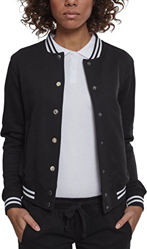 Urban Classics Damen Sweatjacke Ladies College Sweat Jacket,Schwarz,M
