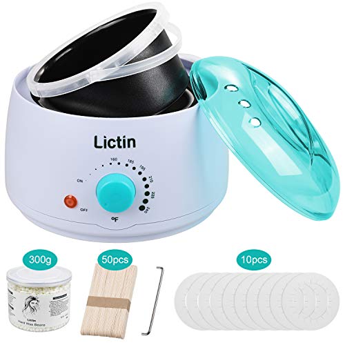 Lictin Wachswärmer Wachs Haarentfernung Waxing set mit 300g Wachsperlen für Haarentfernung schmerzfrei Wachserhitzer Komplett Wachs Haarentfernung set