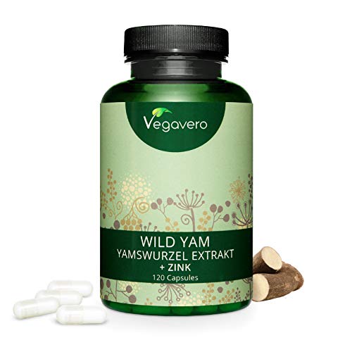 VEGAVERO Yamswurzel Kapseln MIT ZINK | Hormonhaushalt* - Knochen* | Laborgeprüft | 1440 mg Wild Yam Wurzel Extrakt pro Tagesdosis | Ohne Zusatzstoffe | Hergestellt in Deutschland | 120 Kapseln