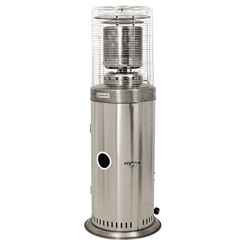 ZELSIUS Edelstahl Heizstrahler 'Graz', Terrassenheizer, Gas Freiluftheizung, 13,5 kW, Ø 43 x (H) 152 cm, Heizpilz, Terrassenstrahler, Wärmestrahler, Heizgerät, Gasheizstrahler