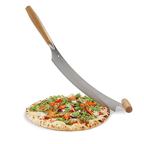 Boska 320113 Holländisches Käse-/Pizzamesser Größe L aus Eichenholz/Edelstahl, silber/braun
