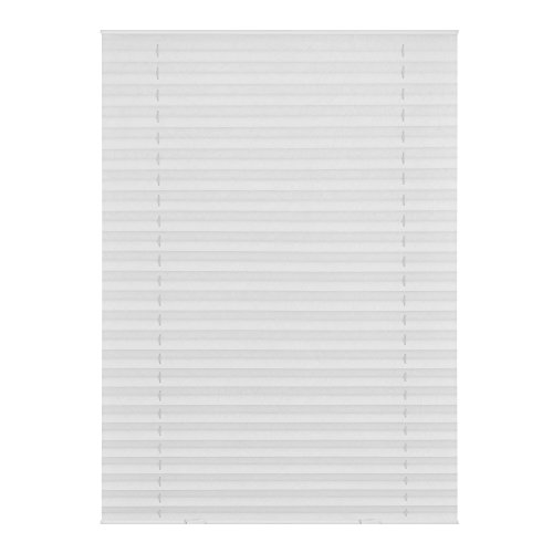 Lichtblick Dachfenster-Plissee Haftfix, 95,3 x 122 cm (B x L) in Weiß, Sicht- & Sonnenschutz-Rollo ohne Bohren, Jalousie mit Saugnäpfen, für (Dachflächen-) Fenster, Velux-kompatibel (S08/SK08)