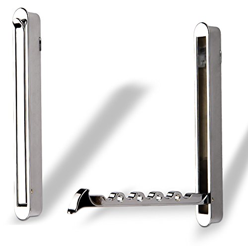 Klapphaken ELBA moderner Garderobenhaken Kleiderlüfter Kleiderhaken klappbar zum Einlassen / 140 x 16/128 mm/Chrom Einfräshaken von SO-TECH