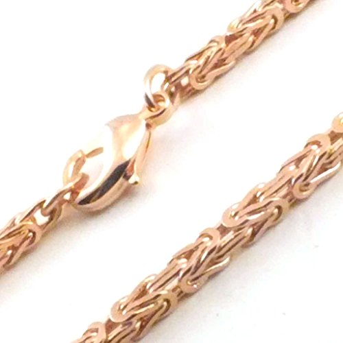 TENDENZE Feine Königskette Rotgold Double 10/000, 2,4mm quadratisch, Länge 55cm, direkt ab italienischer Fabrik
