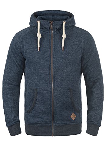 !Solid Vitu Herren Sweatjacke Kapuzenjacke Hoodie mit Kapuze und Reißverschluss aus 100% Baumwolle, Größe:L, Farbe:Insignia Blue Melange (8991)