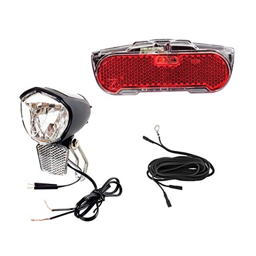 Resul-Axa Fahrrad LED Beleuchtung Umrüstset 75 Lux vorne Standlichtfunktion und Helligkeitssensor