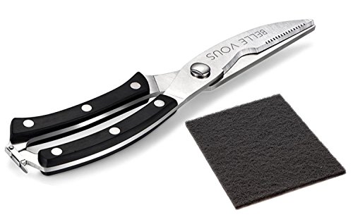 Heavy Duty Edelstahl Küchenscheren - Multifunktionale Snipping Scheren für Hühnerknochen, Pizza, Fleisch, Gemüse, Kräuter, BBQ & mehr.