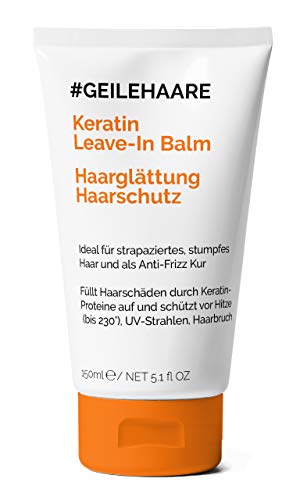 #GEILEHAARE Keratin Kur für Haarglättung & Hitzeschutz - Leave-In Balm - Anti-Frizz und Anti-Haarbruch - Glättet das Haar und schützt vor äußeren Einflüssen - Made in Germany - 150 ml