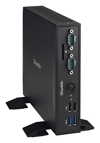 SHUTTLE Barebone XPC slim DS77U schwarz Intel Celeron 3865U 2x HDMI 2xUSB 3.0 4xUSB 2.0 SD Cardreader 2x COM-Port woOS