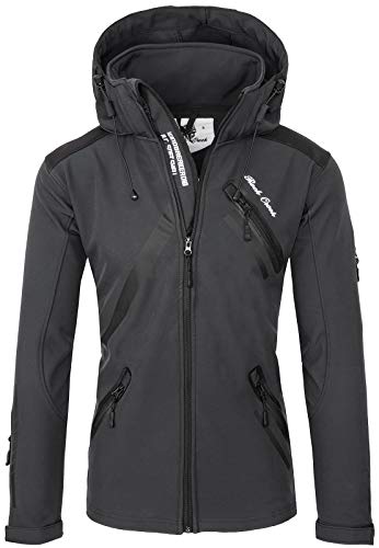 Rock Creek Herren Softshell Jacke Outdoor Regenjacke Softshelljacke Windbreaker Laufjacke Wanderjacke Funktions Sport Jacken H-127 Anthrazit L