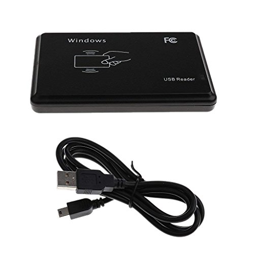 Hemore Kartenlesegerät, Plug & Play, USB, RFID, Ausweis, Transponderkarte, 125 kHz, für Zugangskontrolle