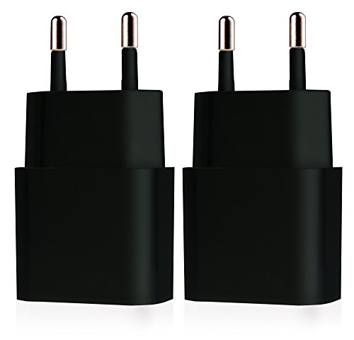 MyGadget 2x Universal Netzteil - USB Ladestecker Adapter (5V / 2A) - Ladeadapter Ladegerät für Apple iPad, iPhone, Lenovo, Samsung Galaxy Tab - Schwarz