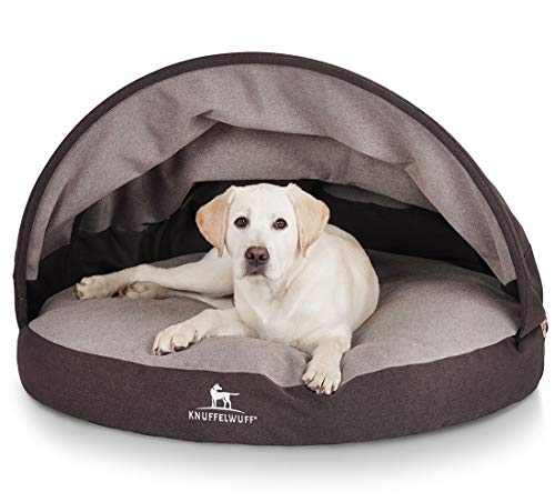 Knuffelwuff 14089-001 Höhlenbett Höhle Hundebett Lucas Ø 100cm Schwaz-Grau, Schwarz-Grau