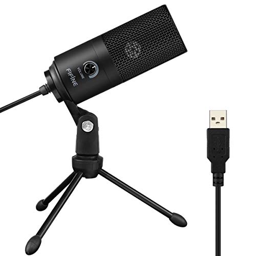 FIFINE USB Mikrofon, PC Laptop Mikrofon, Kondensator mikrofone + Ständer Studioqualität Aufnahme Microphone USB für podcast, studio, streaming, broadcast, youTube, video, recorder - K669B