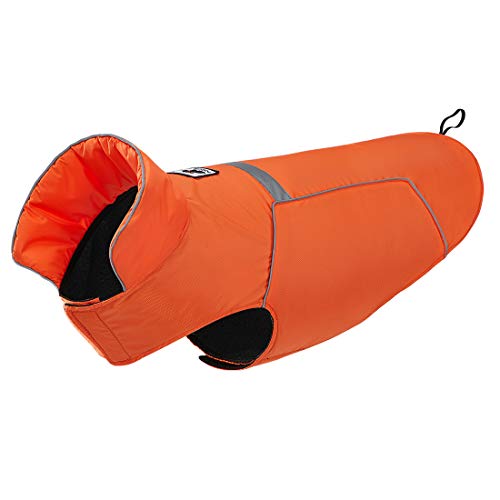 GWELL Hund Regenjacke Reflektierende 100% Wasserdichte Hundejacke mit Fleece Regenmantel Warnweste Hundebekleidung für kleinen großen Hund Orange 2XL