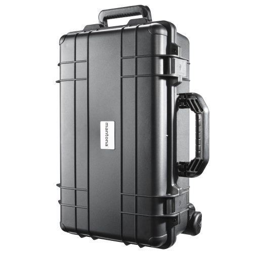 Mantona Outdoor Fotokoffer-Schutz-Trolley (wasserdicht, stoßfest, staubdicht, geeignet für DSLR Kamera, GoPro Actioncam, Foto-Equipment uvm.) schwarz