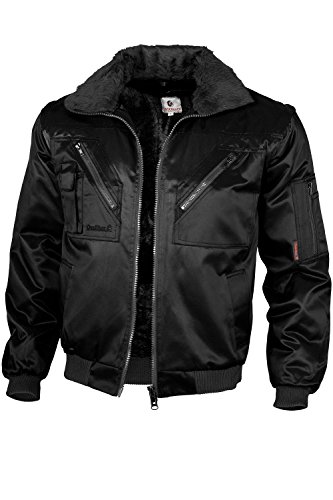 Qualitex - Pilotenjacke 4 in 1 - Kragen und Ärmel abtrennbar , SCHWARZ , XL