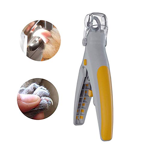 Queta Hunde Katzen Krallenpflege, Nagelknipser Pet Dog Cat Nail Trimmer,Sicherheitspflege Schere und LED-Licht Beleuchtung Vermeidung Überschneidung,für Professional Kleine Tiere Puppy