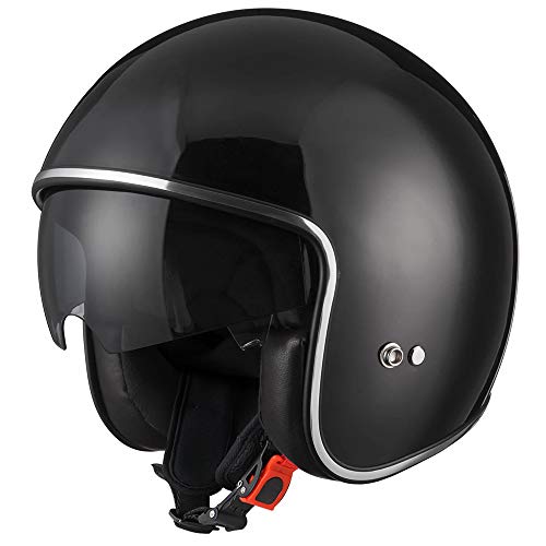 Leopard LEO-601 Offenes Gesicht Jethelme mit Sonnenblende Motorradhelm Damen und Herren ECE Genehmigt