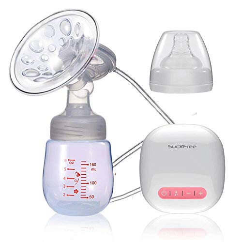 Decdeal Elektrische Milchpumpe Einzelmilchpumpe Brustpumpe mit 9 Massage & Saugstufen, BPA-frei, Anti-Rückfluss-Design